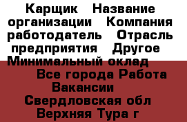 Карщик › Название организации ­ Компания-работодатель › Отрасль предприятия ­ Другое › Минимальный оклад ­ 20 000 - Все города Работа » Вакансии   . Свердловская обл.,Верхняя Тура г.